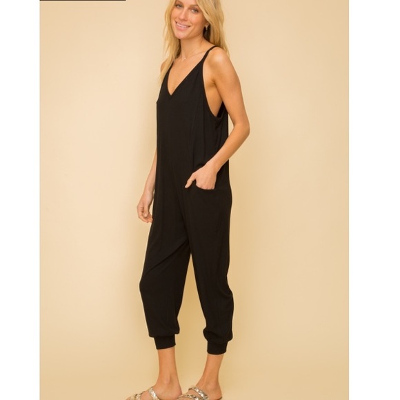 Black Lounge Jumpsuit - Picture 3 of 6